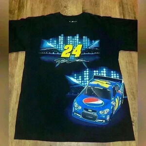 Vintage  Y2K Jeff Gordon NASCAR Racing Graphic Tshirt Medium‎ Double Sided #24